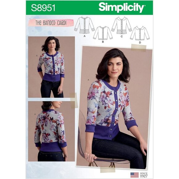Simplicity S8951 Womens Banded Cardigan Sewing Pattern Sizes 6-14 Double Knit - Picture 1 of 5